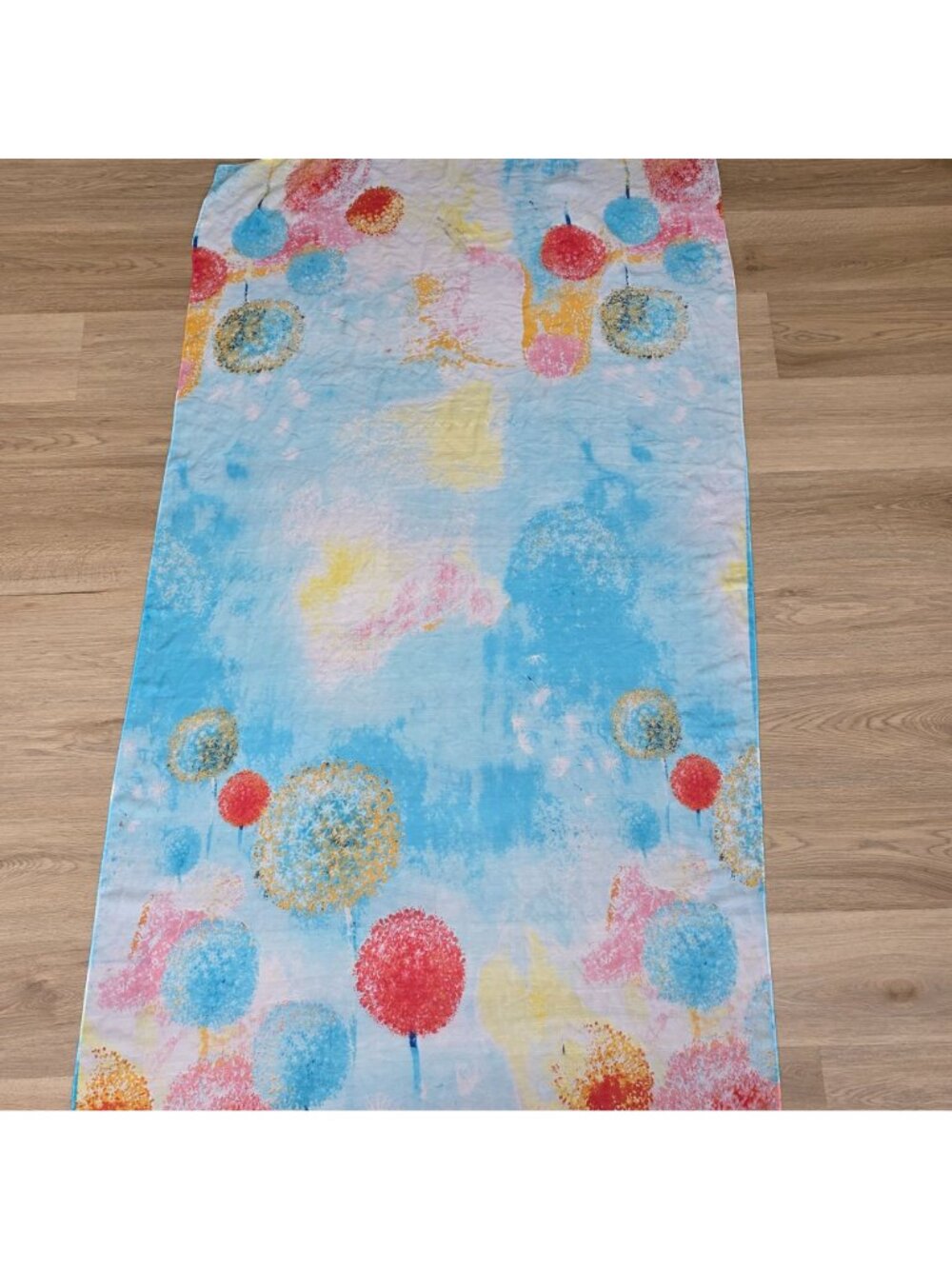 Colorful Sheer Scarf With Abstract Tree Print Lightweight Soft Wrap 72"x38" - Picture 2 of 8